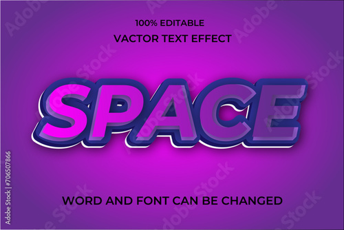 Space 3D Vector Text Effect Fully Editable High Quality .