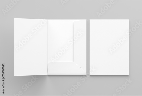 Folder with blank letterhead mockup