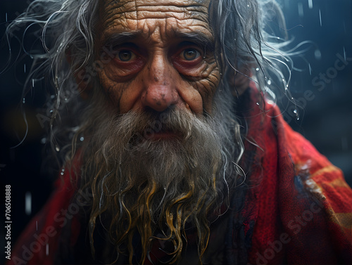 Old Wise Man wtih Huge Life Experience and Knowledge AI Portrait