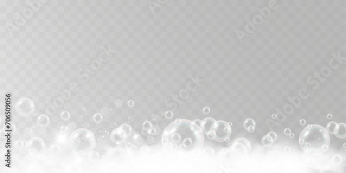 Air bubbles.Soap foam vector illustration on a transparent background.	
