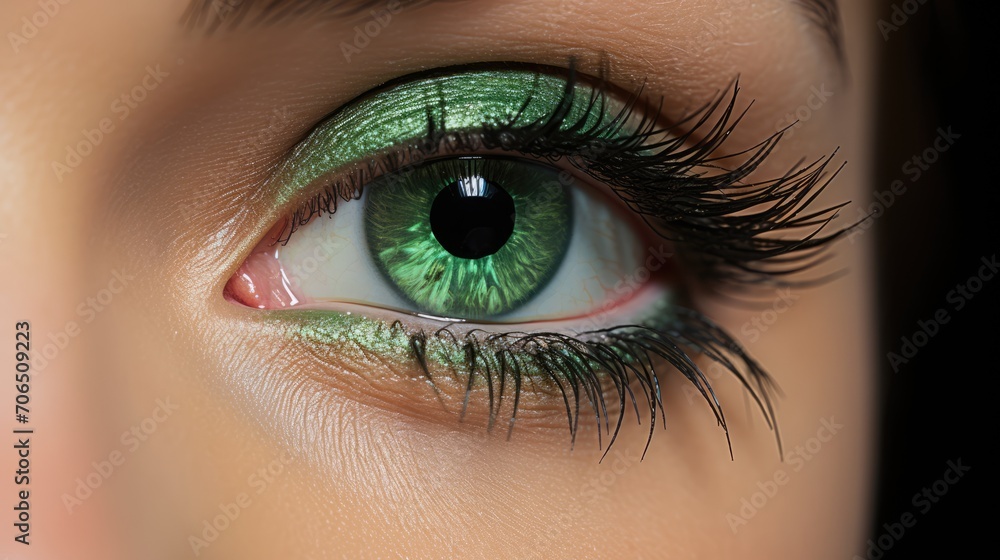 Fototapeta premium Woman's Eye with Eyeshadow: Captivating and Sophisticated Beauty in Closeup Portrait