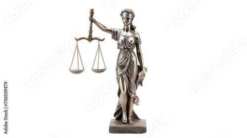 Lady Justice legal statue on transparent background © saka