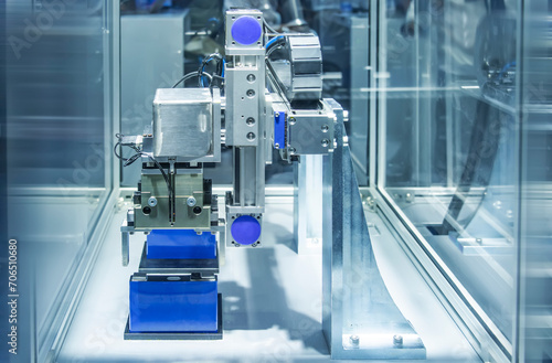 artificial intelligence machine at industrial manufacture factory of lithium battery