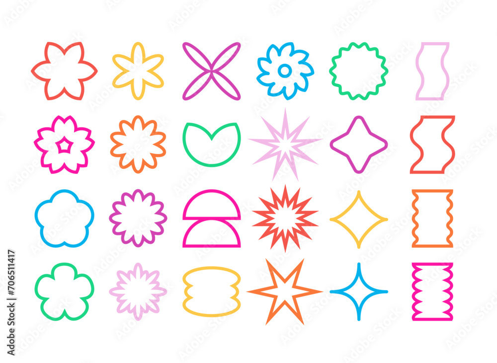 Abstract frames. Set of colorful icons for web design.