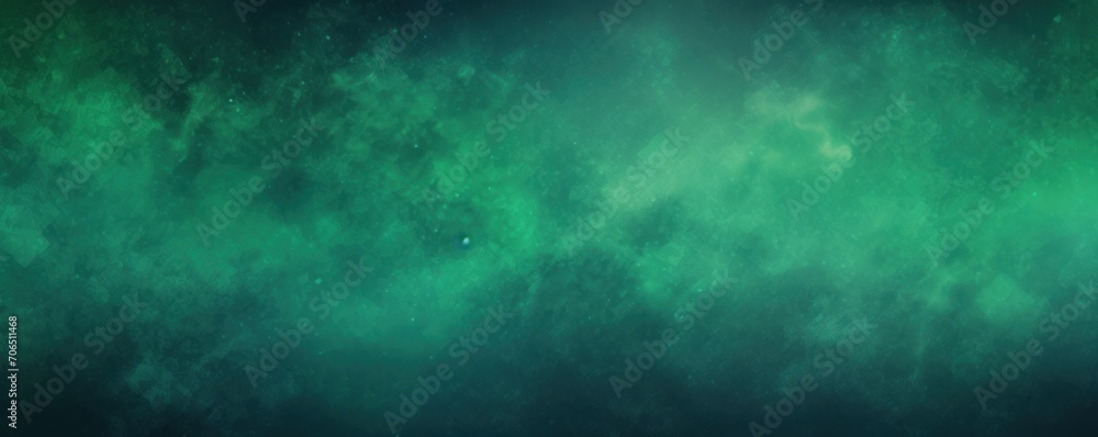 Emerald white grainy background, abstract blurred color gradient noise texture