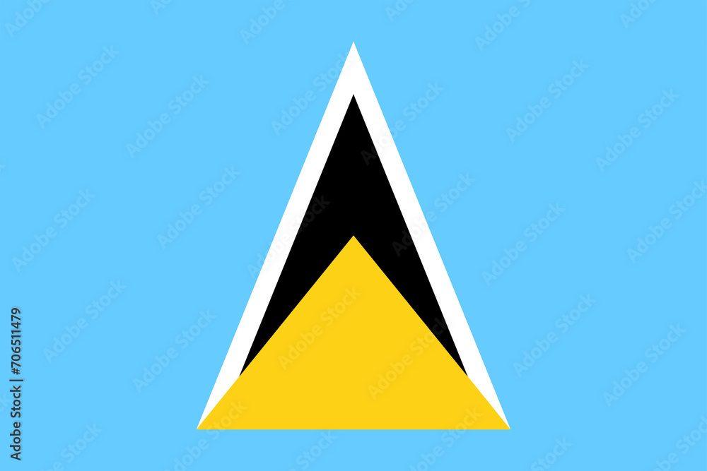 Flag of Saint Lucia. A blue flag with two triangles in the center. State symbol of the Federation of Saint Lucia. Flag of Saint Lucia. A blue flag with two triangles in the center. State symbol of the Federation of Saint Lucia.