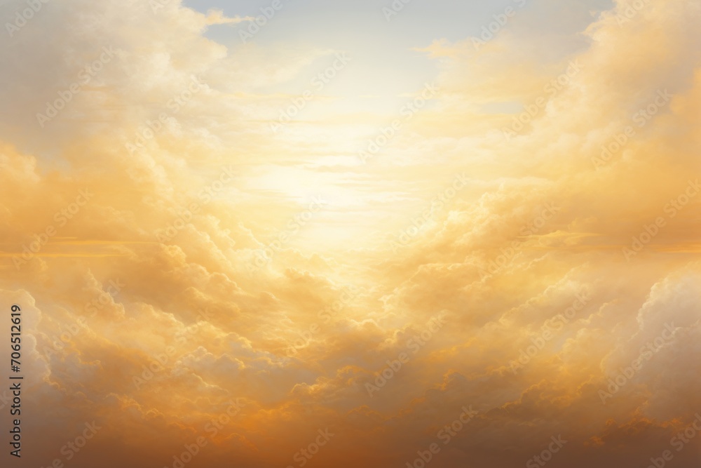 Gold sky with white cloud background - obrazy, fototapety, plakaty 