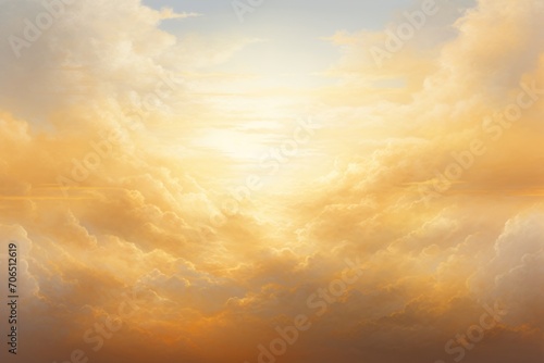 Gold sky with white cloud background photo