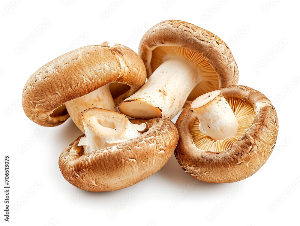 Shiitake mushroom isolated on white background. Minimalist style. Shiitake mushroom isolated on white background. Minimalist style.