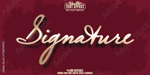 Retro editable text effect, customizable signature and lettering 3D font style