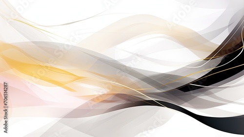 Abstract graceful illustration of flowing intersecting lines in black, gray and brown