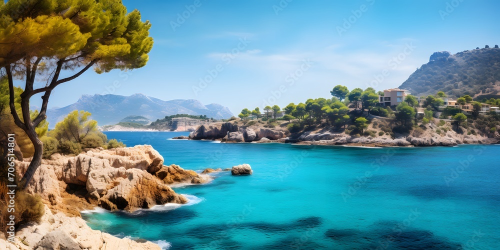 Coastal landscape in Port Andratx, Mallorca, Spai