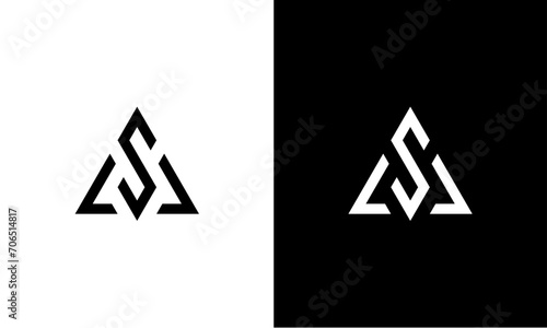 A S initials triangle line logo photo