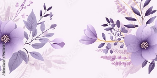 Lavender pastel template of flower designs with leaves