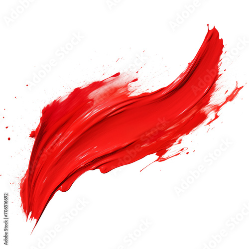 Red acrylic paint brush stroke