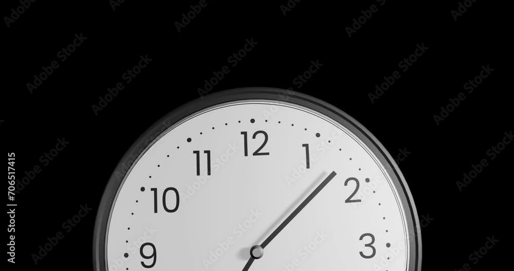 Animation of clock ticking over black background Animation of clock ticking over black background