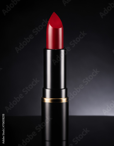 Detail of a lipstick in studio lighting with copy space