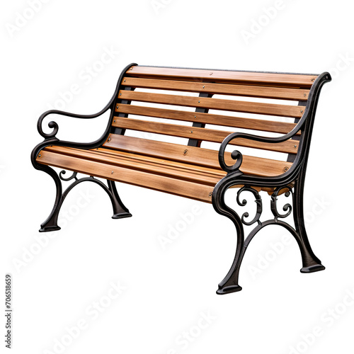 wooden park bench, png