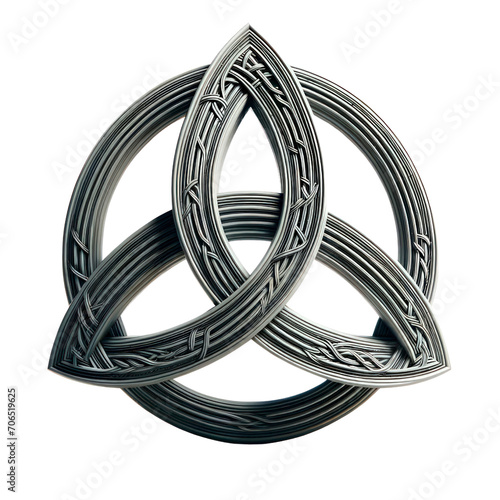 Celtic trinity knot symbol,St patrick's day, Png ,3D style and isolated on a transparent background