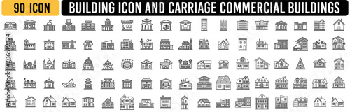 Set office bulding icon vector illustration