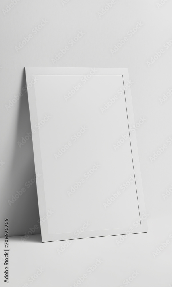 Empty for a print against a simple bacgkground in white