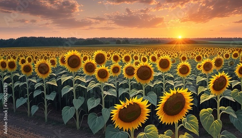Wallpaper Mural a field of sunflowers Torontodigital.ca