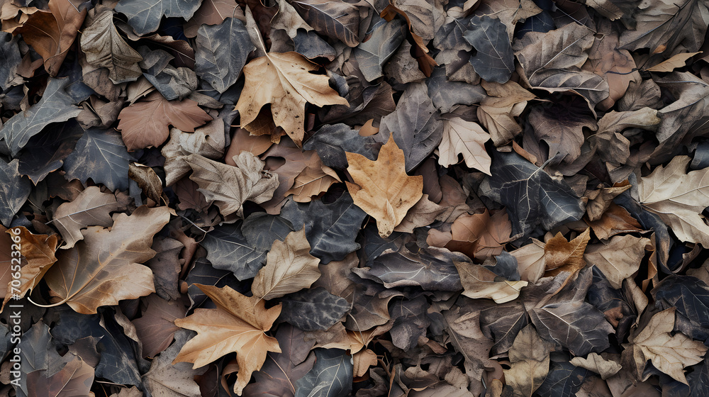 Colorful dead leaves covering the ground background Colorful dead leaves covering the ground background