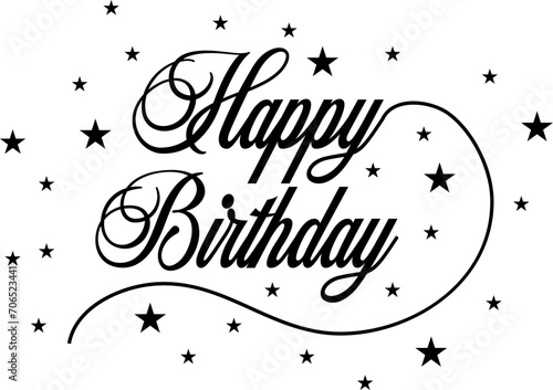 Canvas Print Happy birthday text on white background