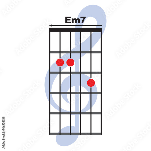 Em7 guitar chord icon