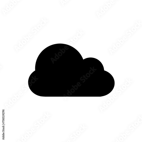 black cloud icon isolated on white and transparent background vector illustration