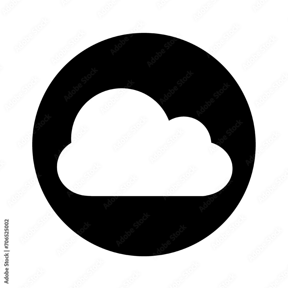 white cloud icon on black circle isolated on white and transparent background vector illustration white cloud icon on black circle isolated on white and transparent background vector illustration