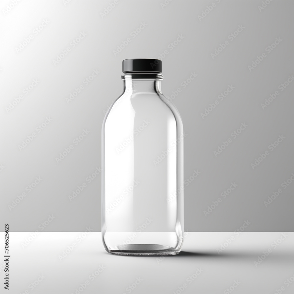 Empty glass bottle mockup Empty glass bottle mockup