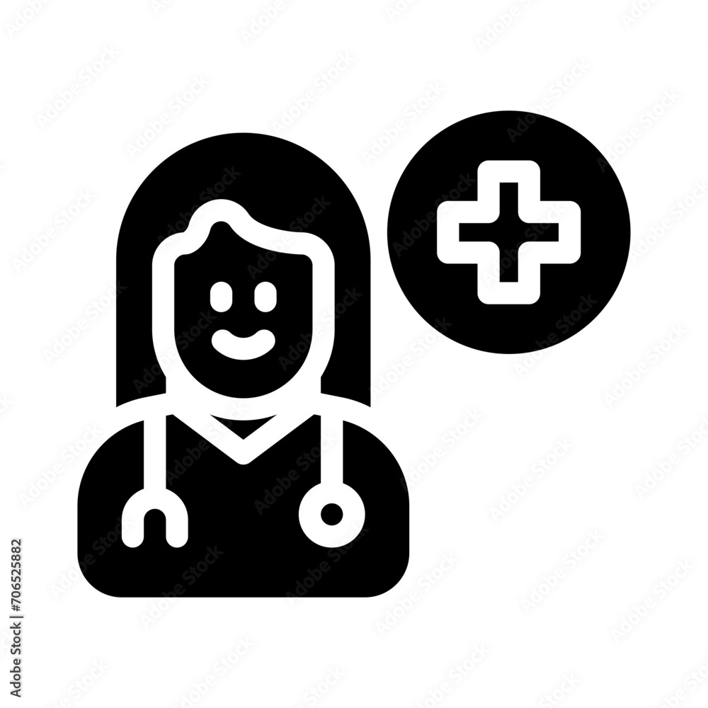 doctor glyph style vector icon for any project doctor glyph style vector icon for any project