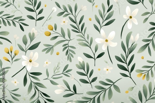Olive pastel template of flower designs with leaves #706526233
