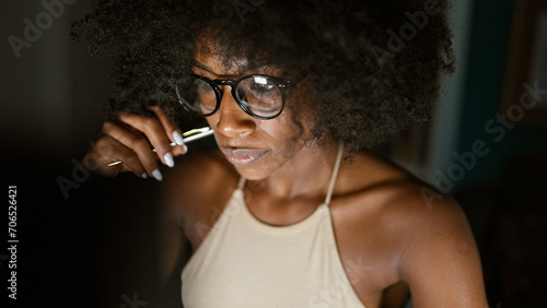 African american woman business worker using computer working at the office