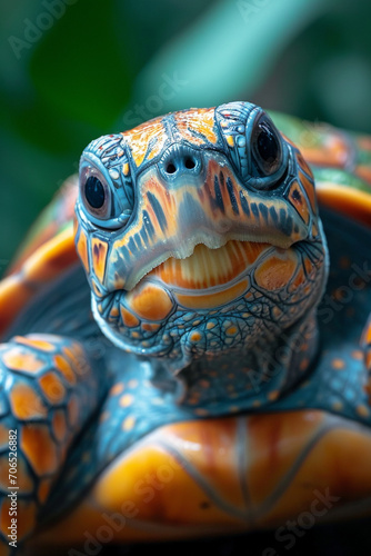 An artistic rendering of a happy-go-lucky turtle with a pastel shell. © Natalia