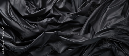 Crumpled black fabric texture backdrop.