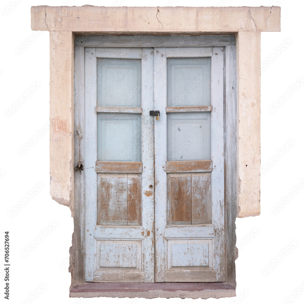 Puerta vieja y gastada de madera