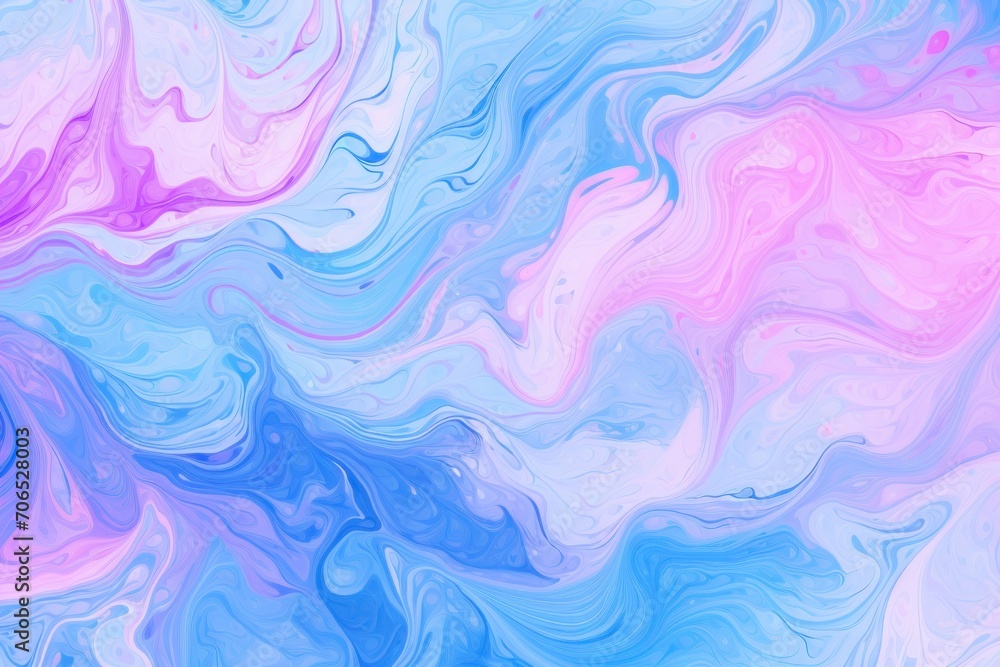 Pastel cobalt blue seamless marble pattern with psychedelic swirls