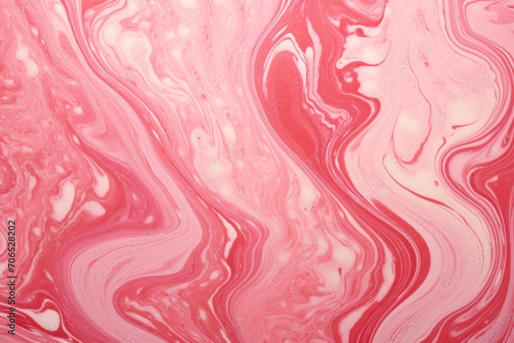Pastel crimson seamless marble pattern with psychedelic swirls