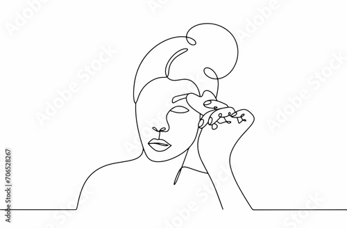 Gua sha board. Massage Woman. Face. Eyes. Eyebrow