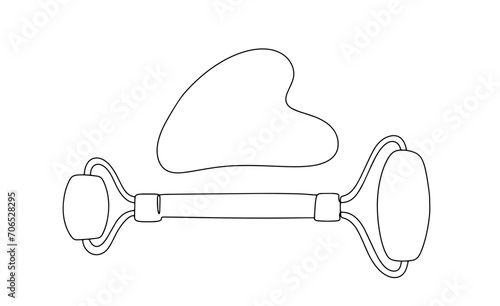 Gua sha board. Roller for Face. Massager. Face.