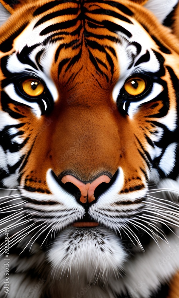 tiger head close up. generative ai