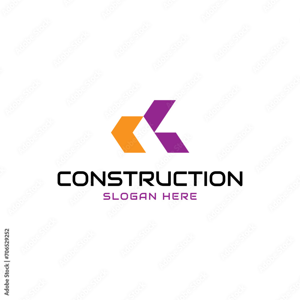 Vector geometric of letter V, C and for construction logo design template Vector geometric of letter V, C and for construction logo design template