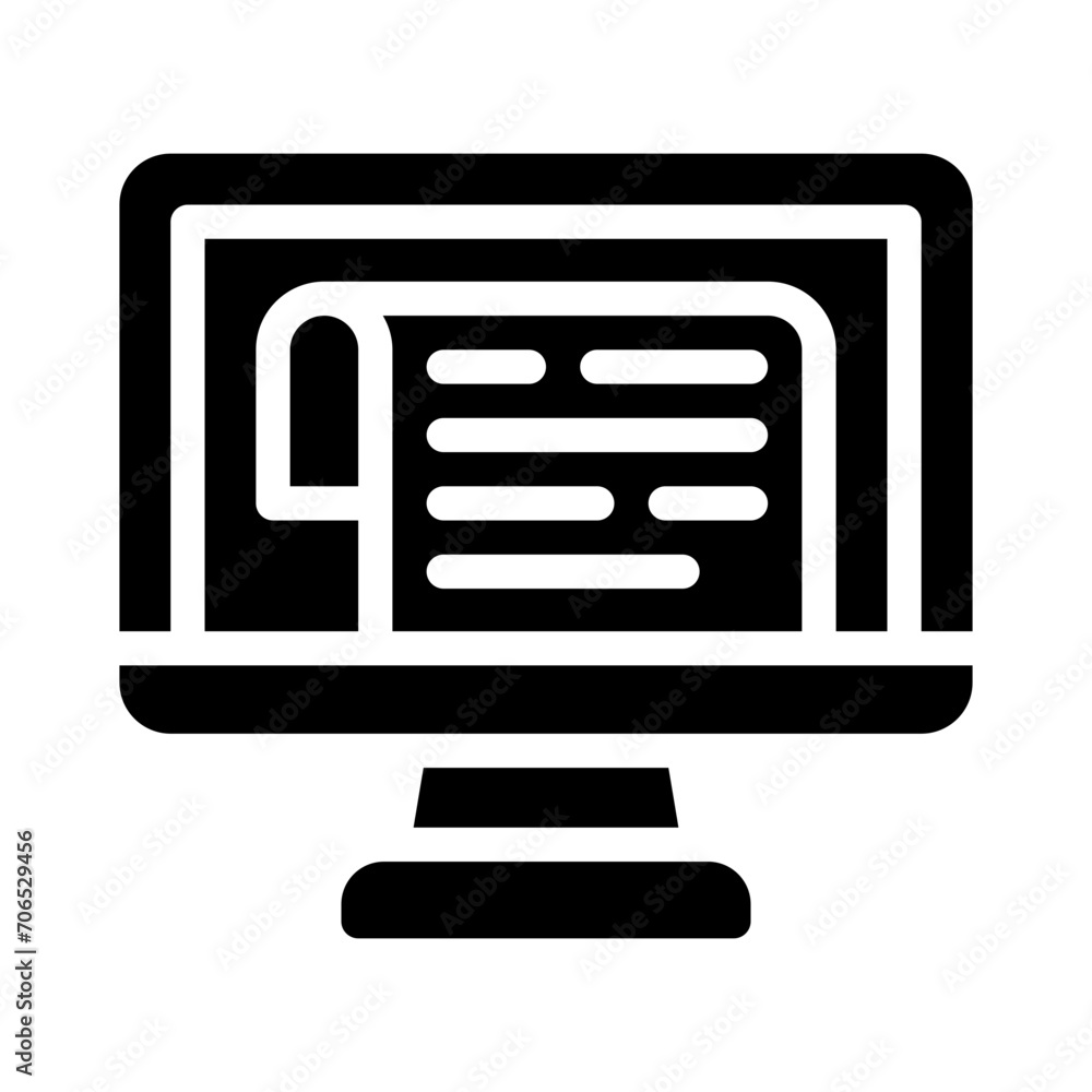 newspaper glyph style vector icon for any project newspaper glyph style vector icon for any project