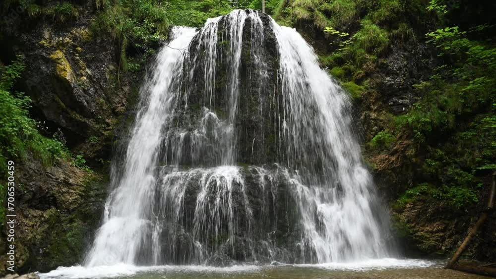 Closeup of the main waterfall at Josepsthaler Wasserfälle