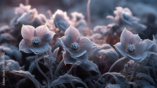 Winter's Frosty Hellebore Haven - AI Generated