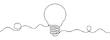 Continuous editable line drawing of light bulb. Light bulb icon in one line.