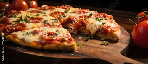 Cheesy tomato pizza, Chicago style