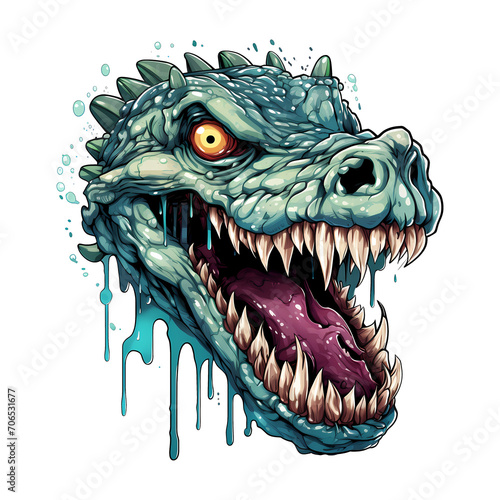 crocodile head art illustrations for stickers tshirt design poster etc  © skizophobia